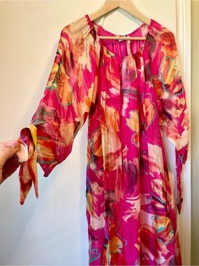 NWT Pink Floral Maxi Dress Size Medium